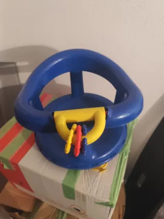 Soporte bañera bebé azul y amarillo