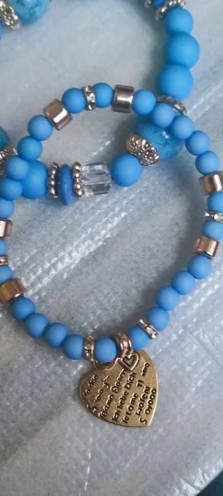 2 braccialetti donna con ciondolo cuore