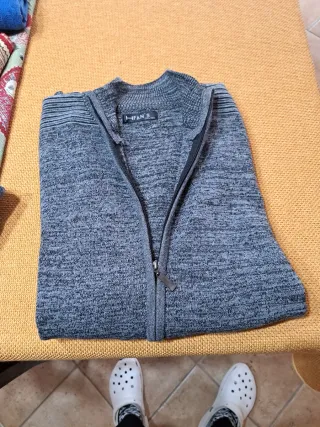 Maglione uomo HIFAN'S zip intera grigio XXL