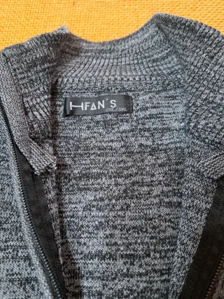 Maglione uomo HIFAN'S zip intera grigio XXL