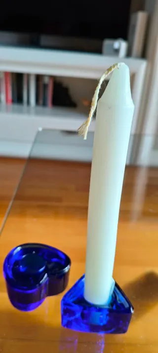 Portacandele Vintage Blu Cobalto