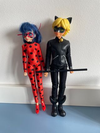 Muñecos Ladybug y Cat Noir
