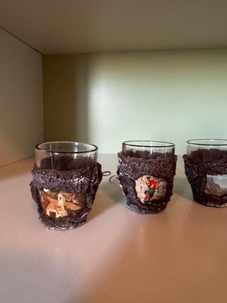 Set 6 Bicchieri Caffè Vintage Decorati