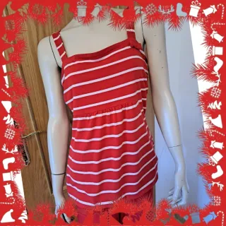 Blusa Rayas Rojas y Blancas