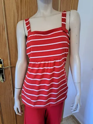 Blusa Rayas Rojas y Blancas