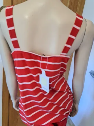 Blusa Rayas Rojas y Blancas