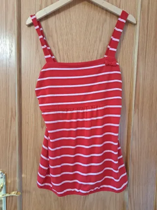 Blusa Rayas Rojas y Blancas