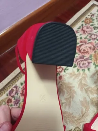 Sandalias terciopelo rojas