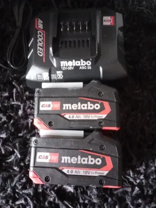 2 Baterías Metabo 4Ah + Cargador ASC55