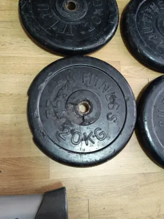 4 discos 20kg caucho 28mm