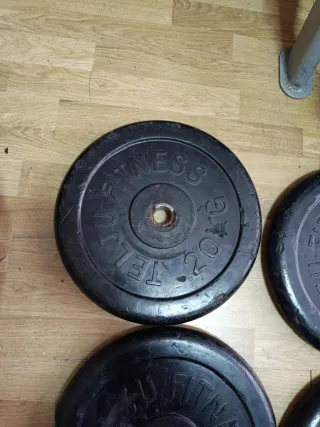 4 discos 20kg caucho 28mm