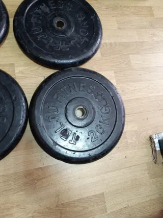 4 discos 20kg caucho 28mm