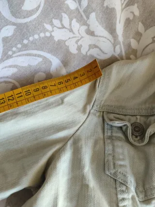 Cazadora vaquera Hollister beige mujer