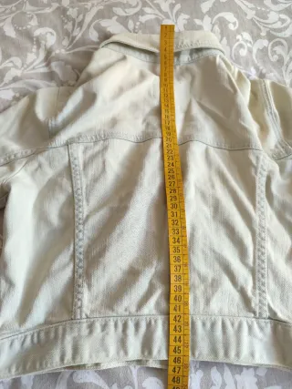 Cazadora vaquera Hollister beige mujer