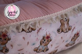 Cojín para reborn ositos tonos rosas T. L