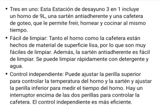 Máquina 3 en 1: Horno, Cafetera y Tostadora