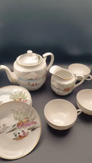 Juego de té japonés Dai Nippon porcelana