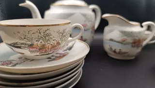 Juego de té japonés Dai Nippon porcelana