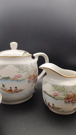 Juego de té japonés Dai Nippon porcelana