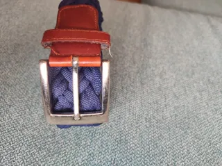 Cinturón trenzado azul y marrón de hombre