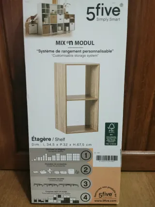 Estantería modular 5five 2 cubos madera