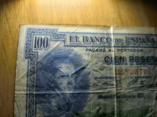 Billete 100 pesetas Banco de España 1925 sello