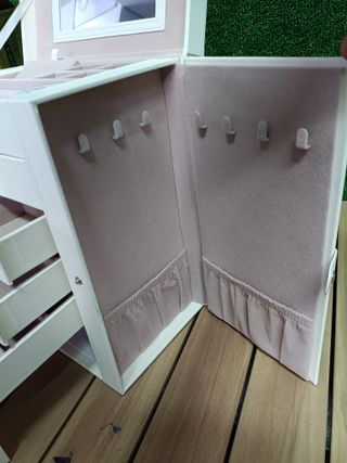 SONGMICS Caja Joyero de 6 Niveles, Navidad, Caja para Joyas con 5 Cajones, Gran Espacio, Interior con Espejo, Cerradura, Almacenaje de Joyas, Regalo para Seres Queridos, para Relojes, Blanco JBC152W01