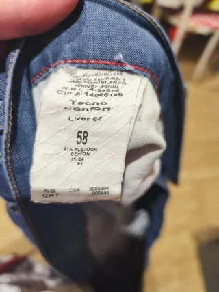 Pantalón vaquero azul hombre talla 58.