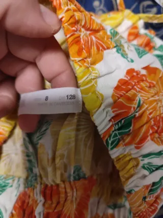 Top floral cropped alças finas 8 anos