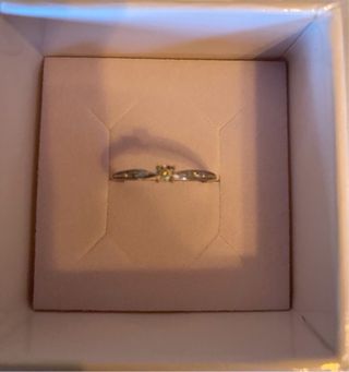 Sortija oro blanco diamante natural al 50%