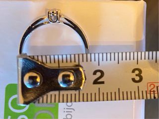 Sortija oro blanco diamante natural al 50%