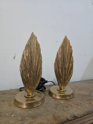 Coppia Lumi Ottone Foglia