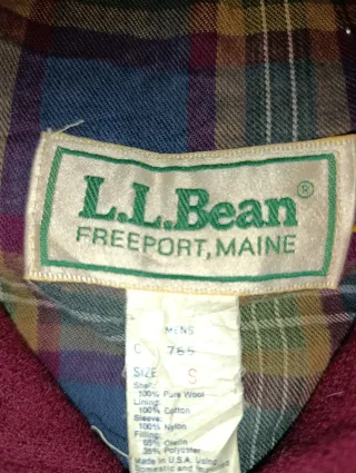 Giacca L.L.Bean USA Lana Rossa Taglia S