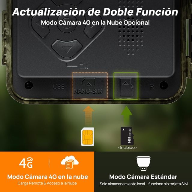 NUEVO - Fotocamera per Caccia 4G LTE Solare + SIM