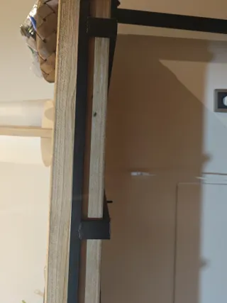 Consola entrada imitación madera y metal 120'5x40