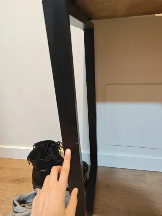 Consola entrada imitación madera y metal 120'5x40