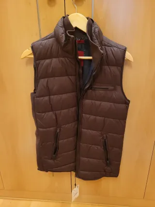 Chaleco acolchado hombre burdeos - marrón