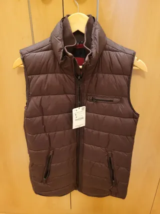 Chaleco acolchado hombre burdeos - marrón