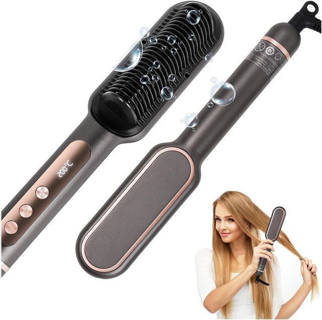 NUEVO - Spazzola Lisciante per Capelli Nero e Oro