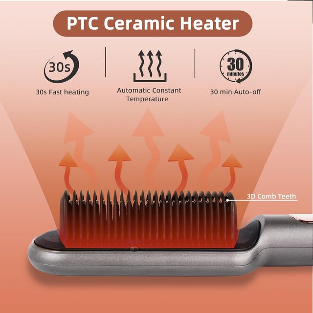 NUEVO - Spazzola Lisciante per Capelli Nero e Oro