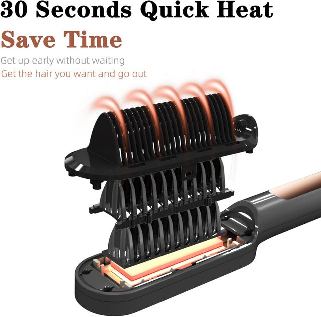 NUEVO - Spazzola Lisciante per Capelli Nero e Oro