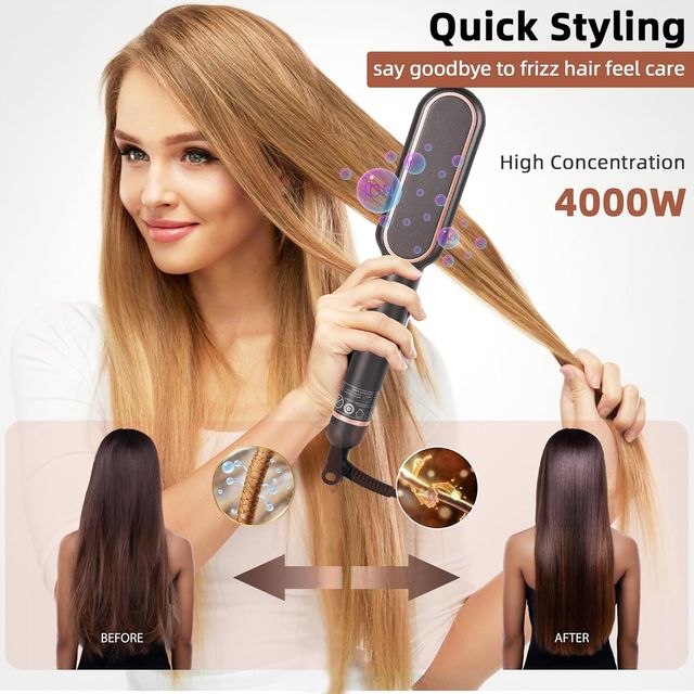 NUEVO - Spazzola Lisciante per Capelli Nero e Oro