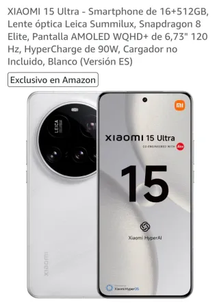 Xiaomi 15 Ultra 16+512GB Blanco