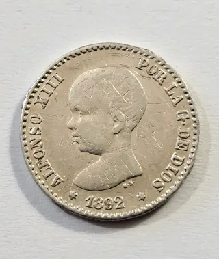 Spagna 50 Centesimi 1892 Alfonso XIII