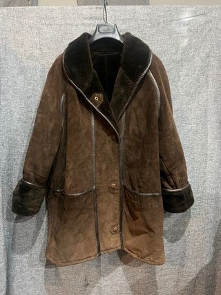 Montone in vera pelle marrone