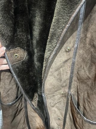 Montone in vera pelle marrone