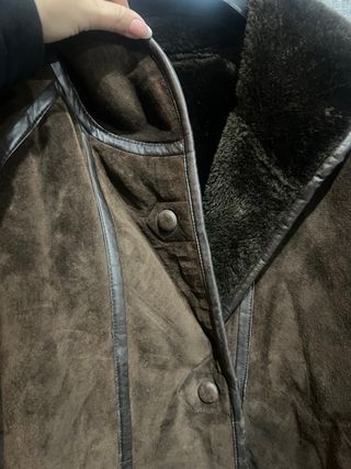 Montone in vera pelle marrone