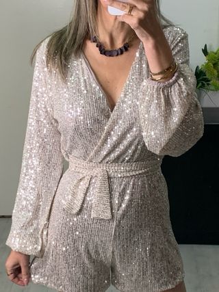 Mono corto lentejuelas talla única