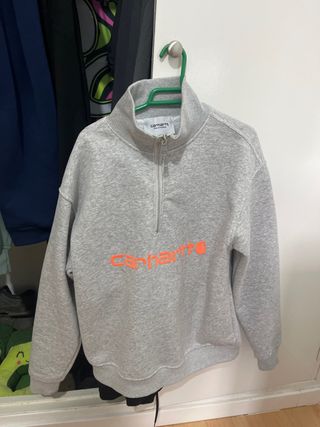 Sudadera Carhartt gris con cremallera
