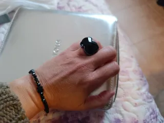 Conjunto Tous: Collar, Pulsera y Anillo Ónix Plata